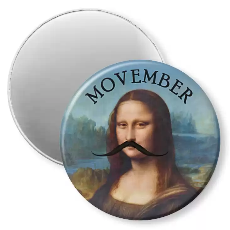 przypinka magnes Movember Mona Lisa