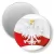 Przypinka magnes Orzeł w koronie na tle powiewającej flagi Polski