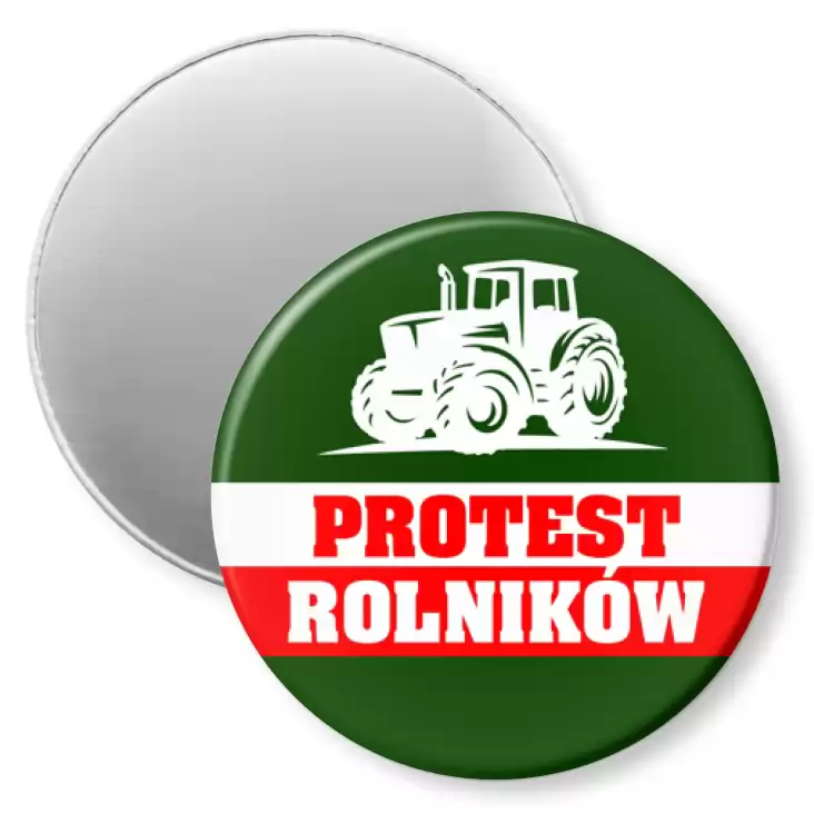 przypinka magnes Protest rolników z ciągnikiem