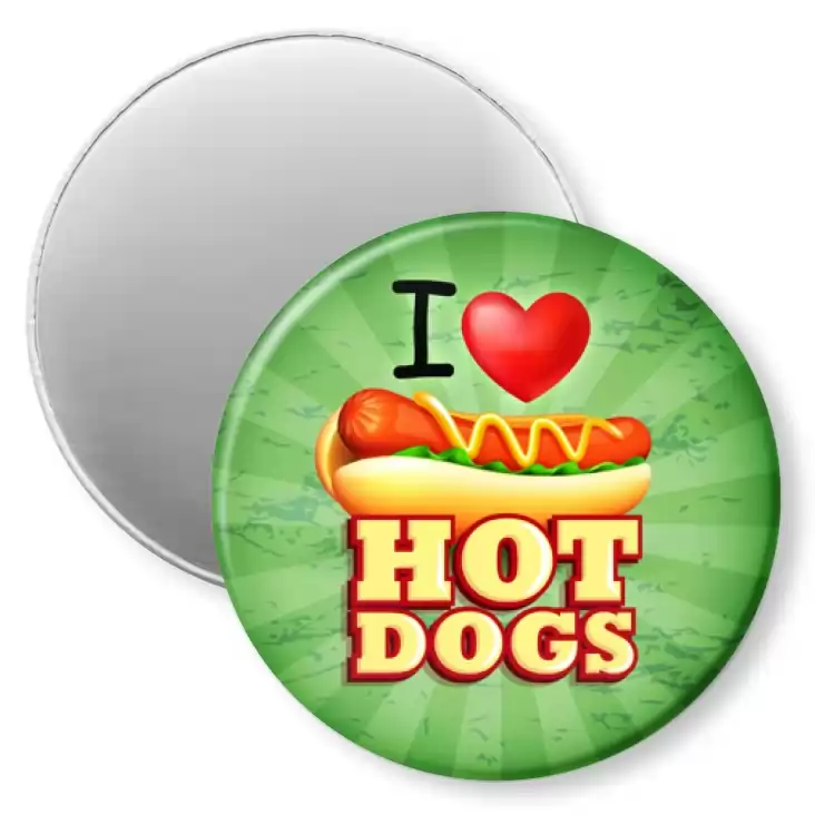 przypinka magnes I love Hot-Dogs