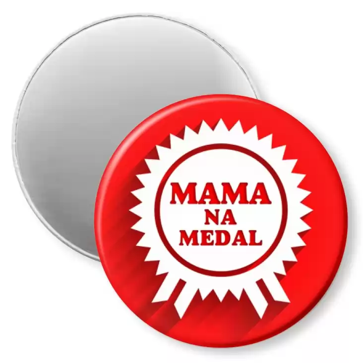 przypinka magnes Mama na medal z rozetą