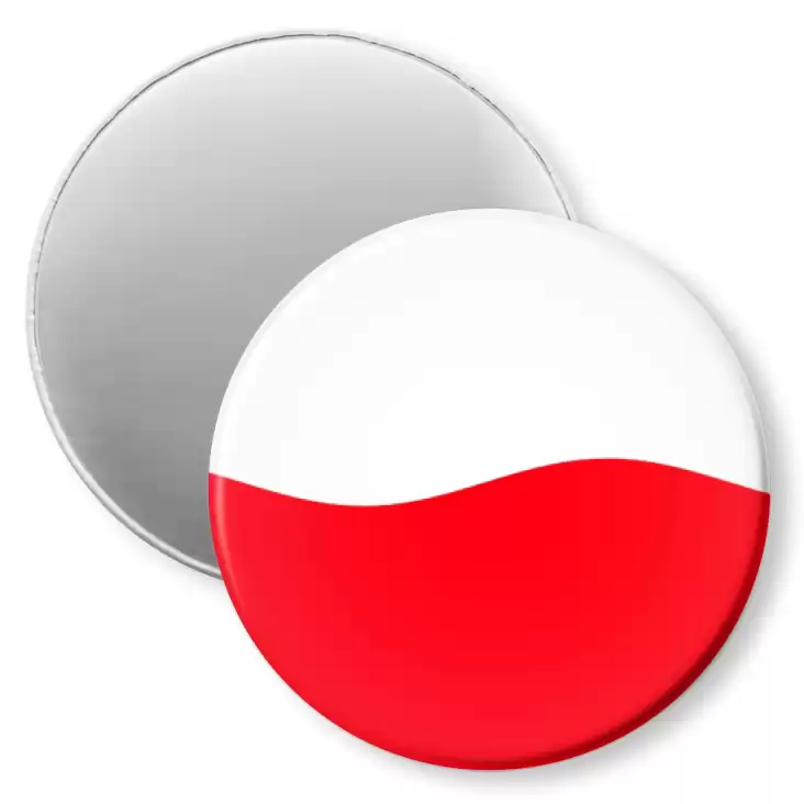 przypinka magnes Polska falująca biało-czerwona flaga