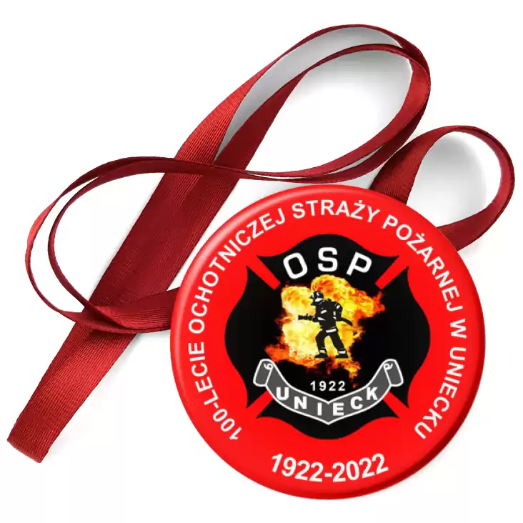 przypinka medal 100 lat OSP Unieck