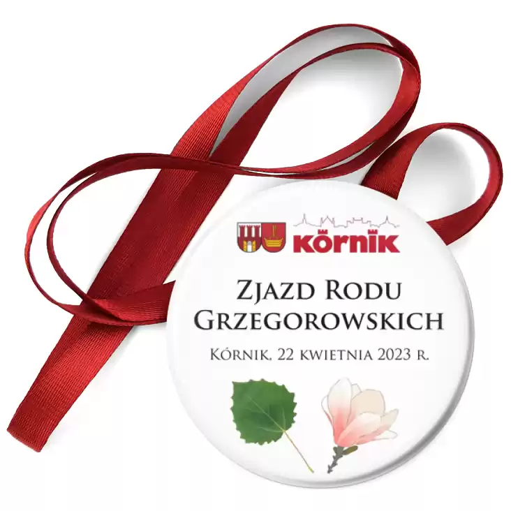 przypinka medal Zjazd Rodu Grzegorowskich Kórnik 2023