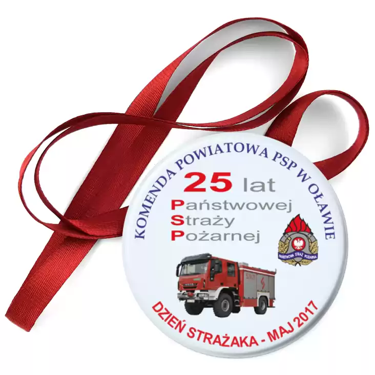 przypinka medal 25 lat Państwowej Straży Pożarnej