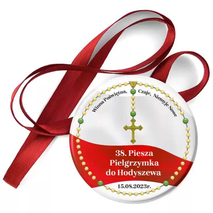 przypinka medal 38. piesza pielgrzymka do Hodyszewa