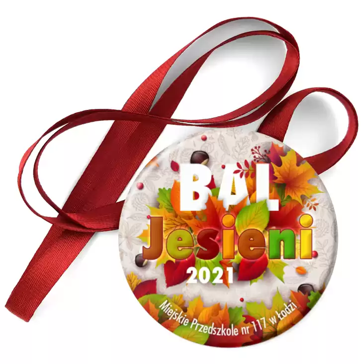 przypinka medal Bal Jesieni 2021 Przedszkole 117 w Łodzi