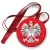 Przypinka medal Orzeł Polski w koronie na czerwonym polu