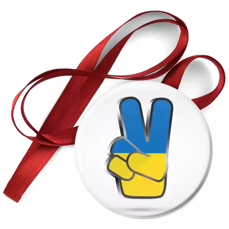 przypinka medal Palce victoria flaga Ukrainy