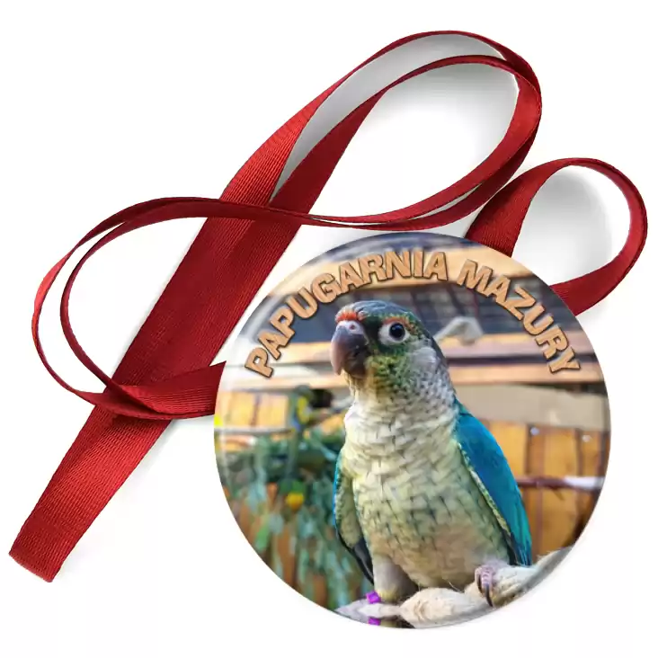 przypinka medal Papugarnia Mazury seledynowy ptak