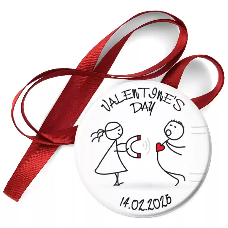 przypinka medal Valentine Day magnes i serce