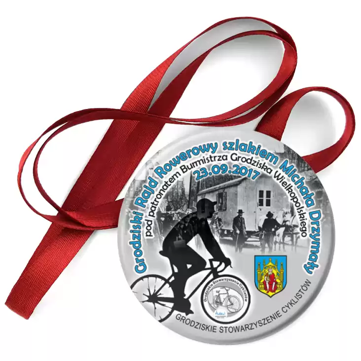przypinka medal Grodziski Rajd Rowerowy szlakiem Michała Drzymały 