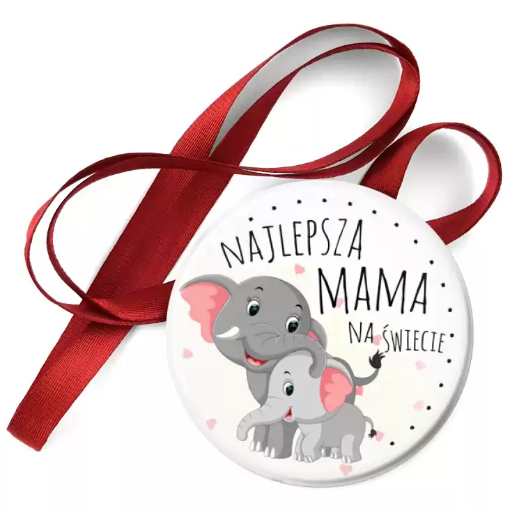 przypinka medal Dzień Matki Najlepsza mama na świecie Słoniki