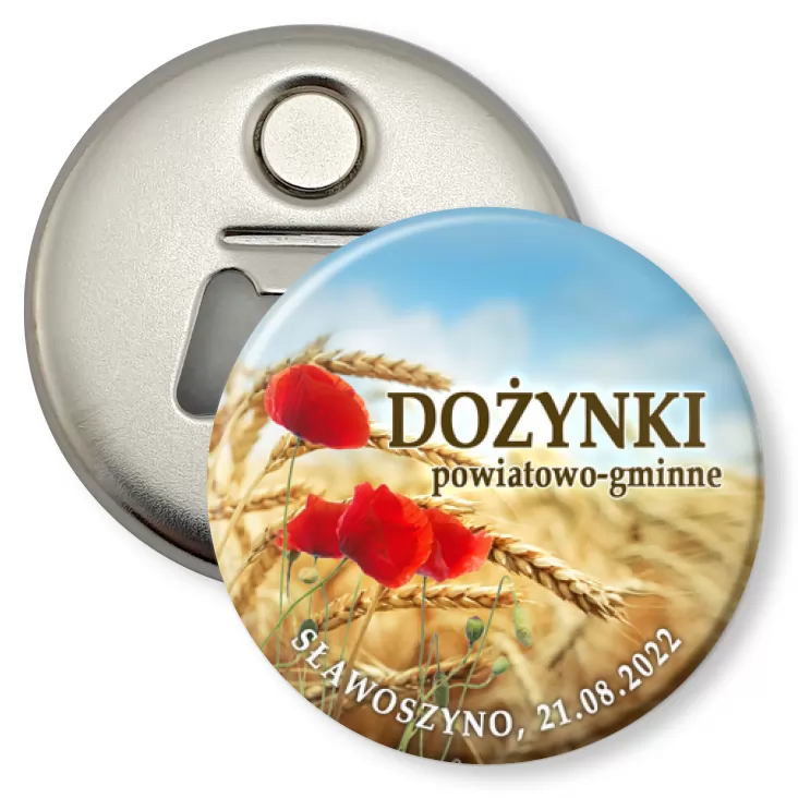 przypinka otwieracz-magnes Dożynki powiatowo-gminne Sławoszyno 2022