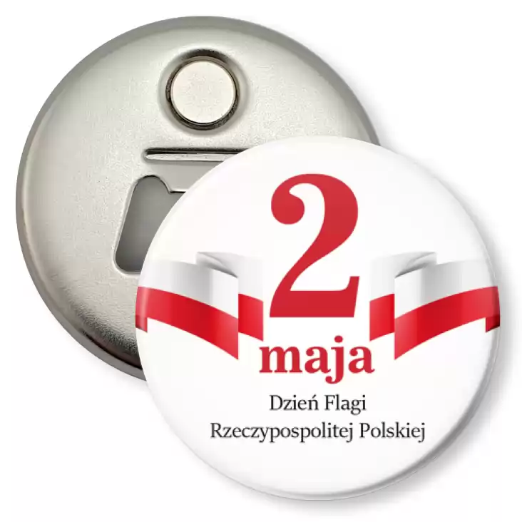 przypinka otwieracz-magnes Dzień Flagi Rzeczypospolitej Polskiej 2 maja