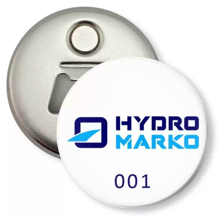 przypinka otwieracz-magnes Hydro Marko z numeracją