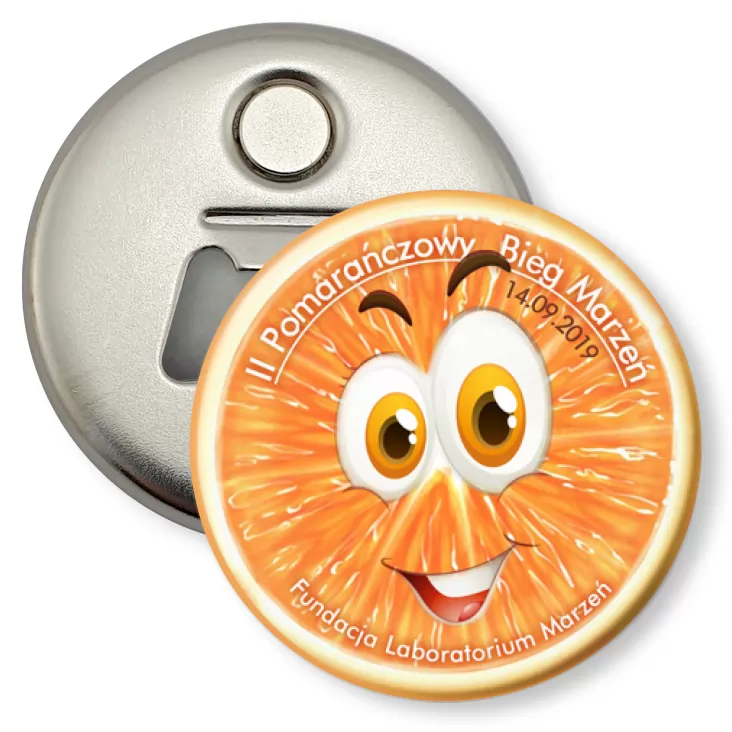 przypinka otwieracz-magnes II Pomarańczowy Bieg Marzeń