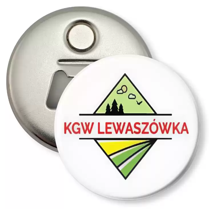 przypinka otwieracz-magnes KGW Lewaszówka