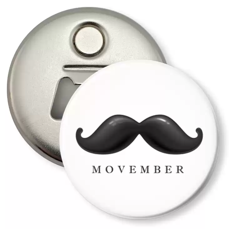 przypinka otwieracz-magnes Movember