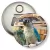 Przypinka otwieracz-magnes Papugarnia Mazury seledynowy ptak