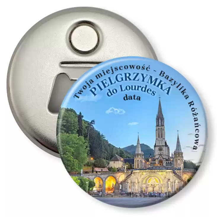 przypinka otwieracz-magnes Pielgrzymka do Lourdes