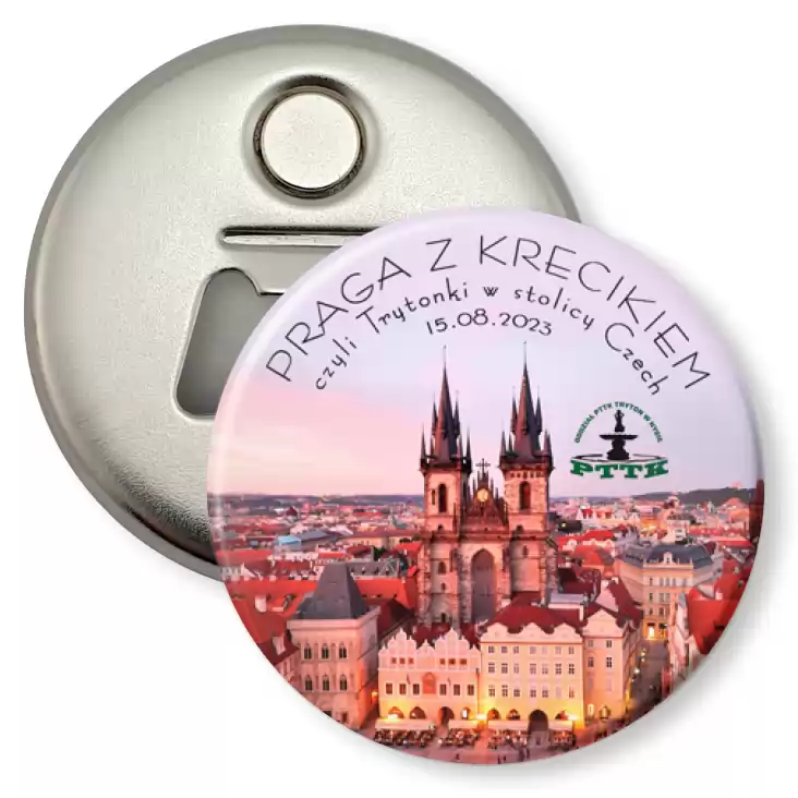 przypinka otwieracz-magnes Praga z krecikiem