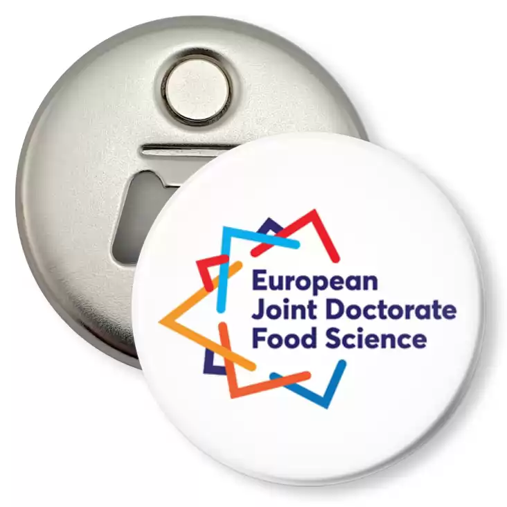 przypinka otwieracz-magnes European Joint Doctorate Food Science