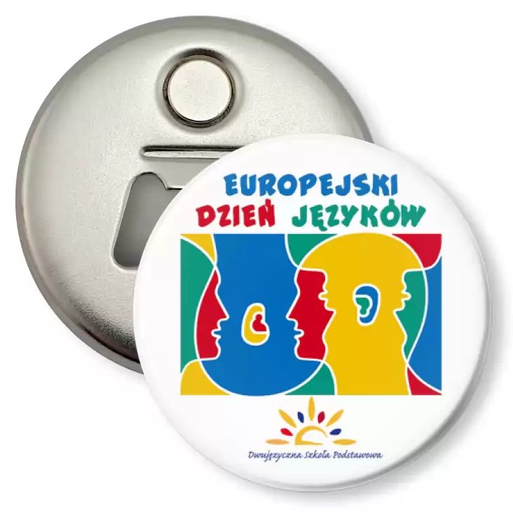przypinka otwieracz-magnes Europejski Dzień Języków