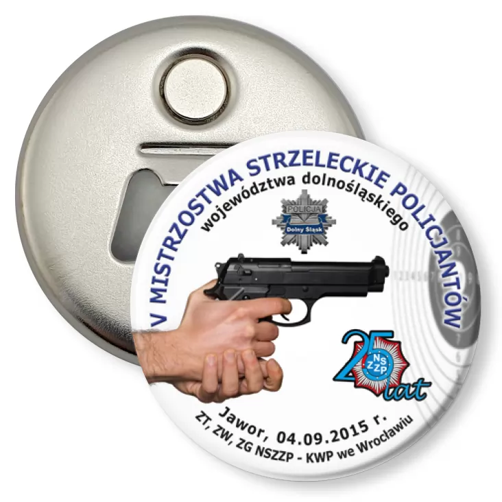 przypinka otwieracz-magnes V Mistrzostwa Strzeleckie Policjantów