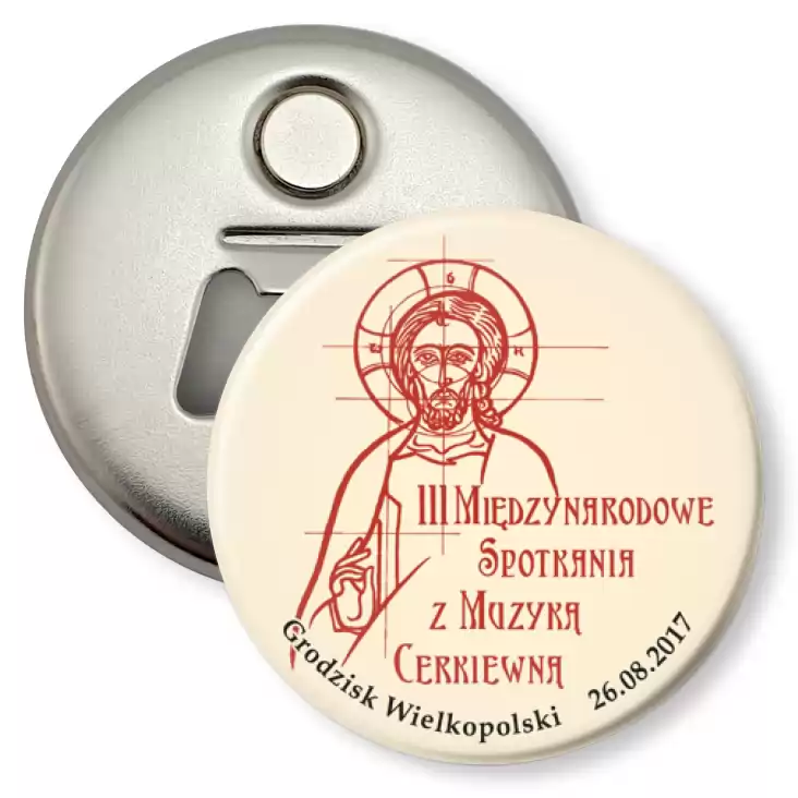 przypinka otwieracz-magnes III Międzynarodowe Spotkania z Muzyką Cerkiewną 2017