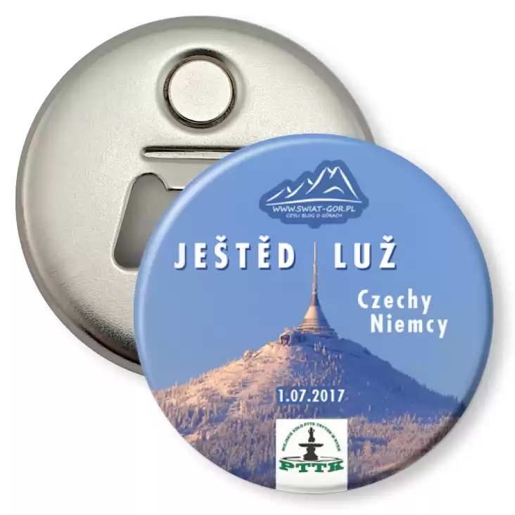 przypinka otwieracz-magnes Jested i Luz w Czechach