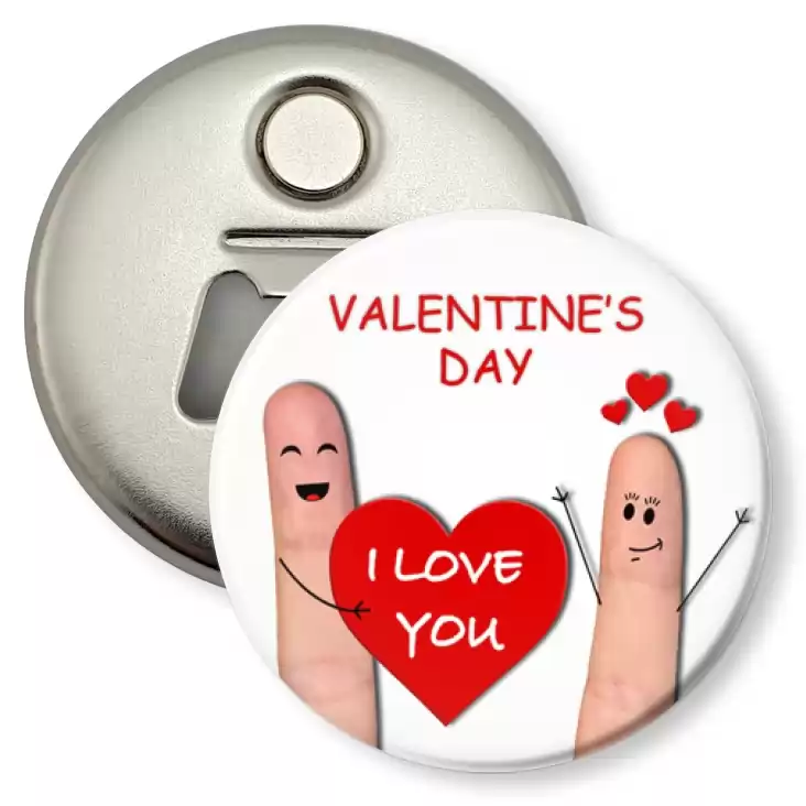przypinka otwieracz-magnes Valentine Day paluszki dwa
