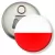 Przypinka otwieracz-magnes Polska biało-czerwona flaga
