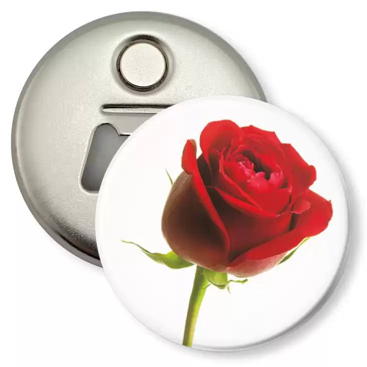 przypinka otwieracz-magnes Róża
