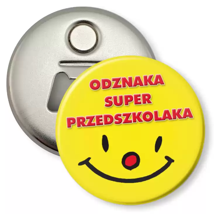 przypinka otwieracz-magnes Odznaka Super Przedszkolaka