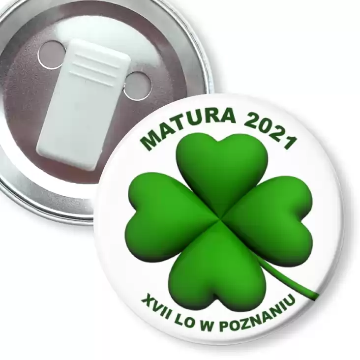 przypinka z żabką XVII LO w Poznaniu Matura 2021