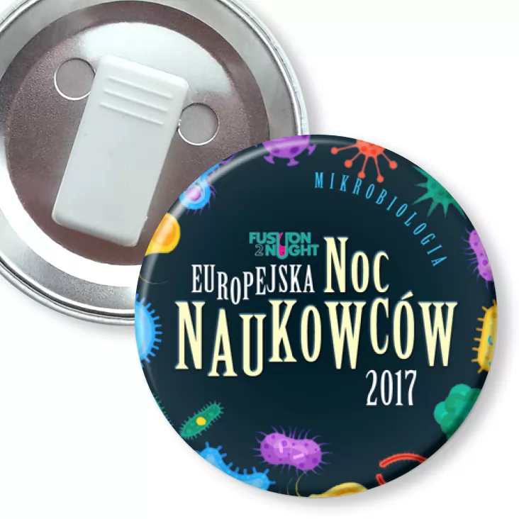 przypinka z żabką Europejska Noc Naukowców 2017