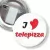 Przypinka z żabką i agrafką I love Telepizza