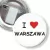 Przypinka z żabką i agrafką I love Warszawa