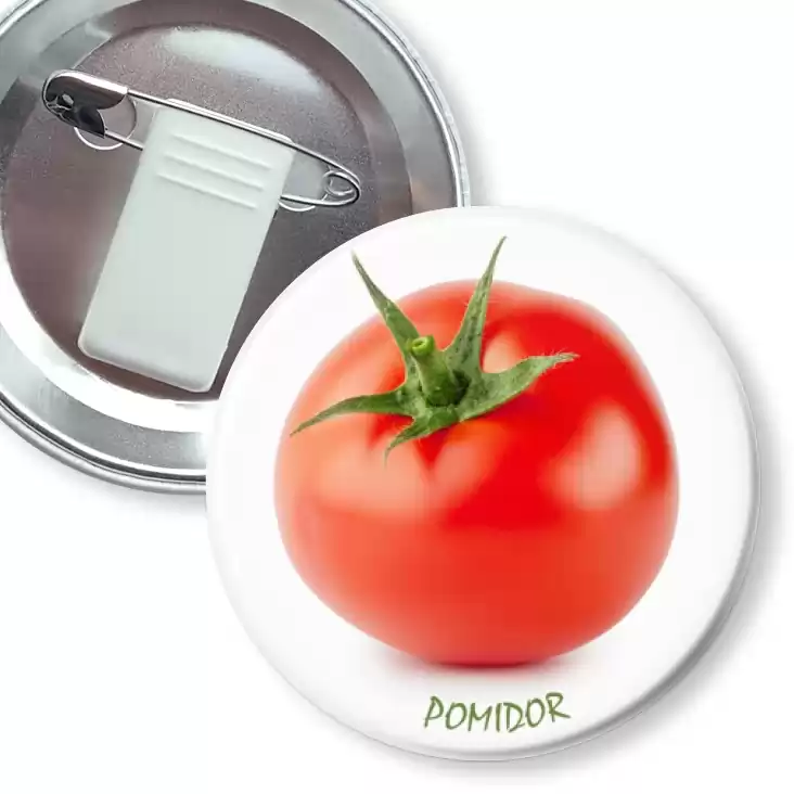 przypinka z żabką i agrafką Czerwony pomidor