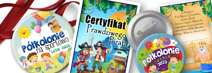 Przypinki, medale, otwieracze, lusterka - Kolonie i półkolonie
