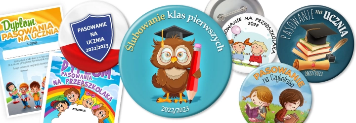 Przypinki, medale, otwieracze, lusterka - Ślubowanie pasowanie