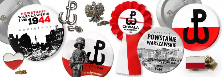 Przypinki, medale, otwieracze, lusterka - Powstanie Warszawskie