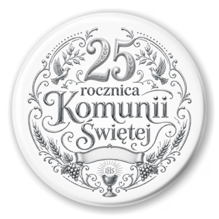 przypinka 25 rocznica Pierwszej Komunii Świętej