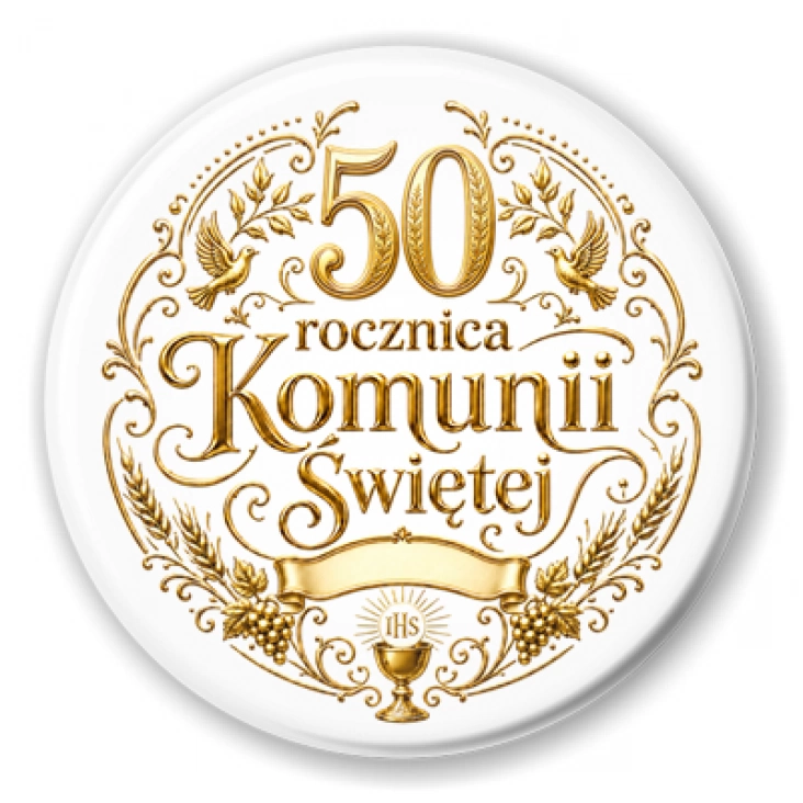 przypinka 50 rocznica Pierwszej Komunii Świętej