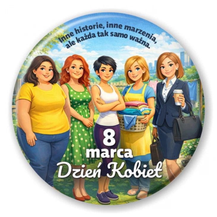 przypinka 8 marca Dzień Kobiet Wszystkie kobiety ważne