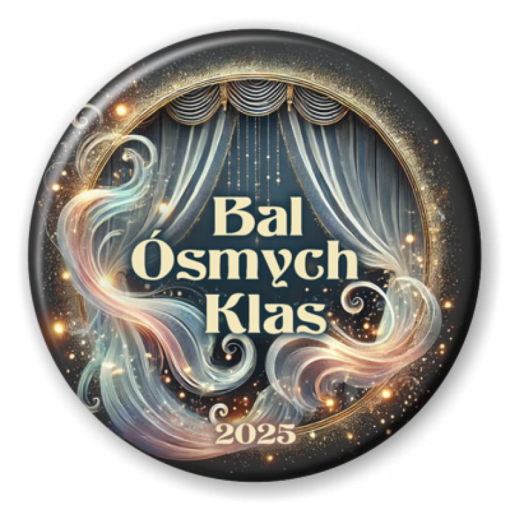 przypinka Bal ósmych klas z motywem falistym