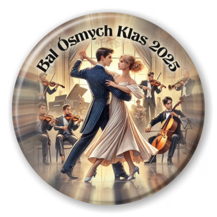 przypinka Bal Ósmych Klas z muzykantami