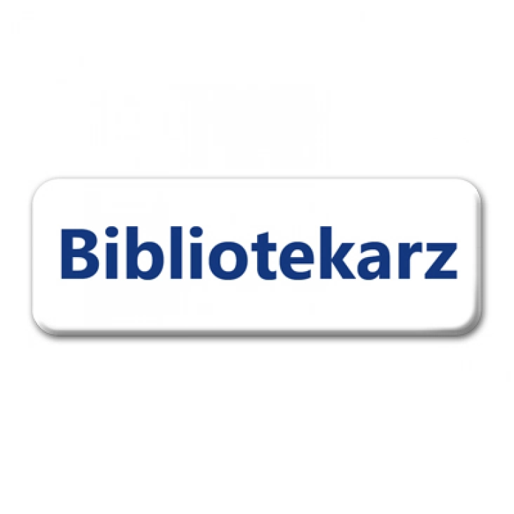 przypinka prostokąt Bibliotekarz
