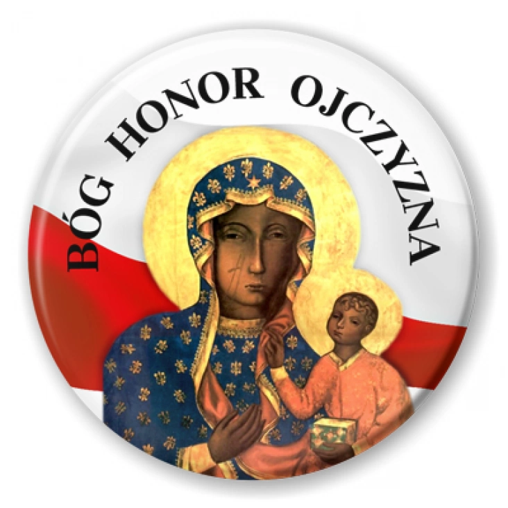 przypinka Bóg Honor Ojczyzna Matka Boska